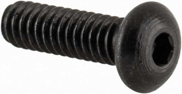 Value Collection - #2-56 UNC Hex Socket Drive, Button Screw - Alloy Steel, Black Oxide Finish, Fully Threaded, 5/16" Length Under Head - Exact Tooling