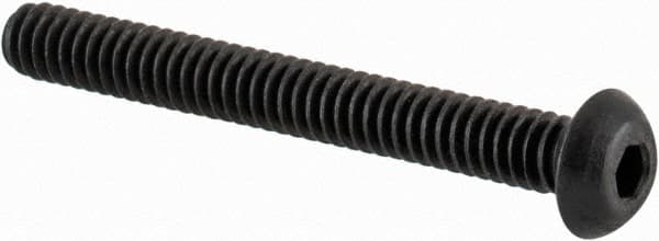Value Collection - #2-56 UNC Hex Socket Drive, Button Screw - Alloy Steel, Black Oxide Finish, Fully Threaded, 3/4" Length Under Head - Exact Tooling