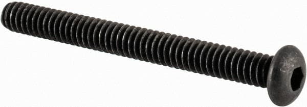 Value Collection - #3-48 UNC Hex Socket Drive, Button Screw - Alloy Steel, Black Oxide Finish, Fully Threaded, 1" Length Under Head - Exact Tooling