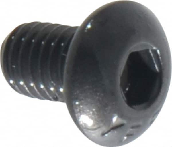 Value Collection - #10-32 UNF Hex Socket Drive, Button Screw - Alloy Steel, Black Oxide Finish, Fully Threaded, 5/16" Length Under Head - Exact Tooling