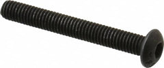 Value Collection - #10-32 UNF Hex Socket Drive, Button Screw - Alloy Steel, Black Oxide Finish, Fully Threaded, 1-1/2" Length Under Head - Exact Tooling