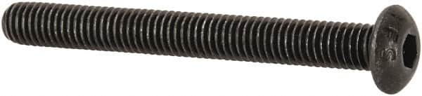 Value Collection - #10-32 UNF Hex Socket Drive, Button Screw - Alloy Steel, Black Oxide Finish, Fully Threaded, 1-3/4" Length Under Head - Exact Tooling
