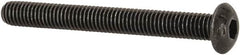 Value Collection - #10-32 UNF Hex Socket Drive, Button Screw - Alloy Steel, Black Oxide Finish, Fully Threaded, 1-3/4" Length Under Head - Exact Tooling