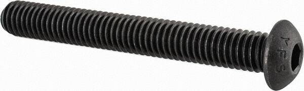 Value Collection - 3/8-16 UNC Hex Socket Drive, Button Screw - Alloy Steel, Black Oxide Finish, Fully Threaded, 3" Length Under Head - Exact Tooling