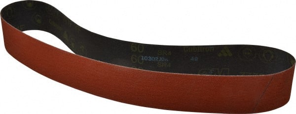 3M - 2-1/2" Wide x 48" OAL, 60 Grit, Ceramic Abrasive Belt - Ceramic, Medium, Coated, YF Weighted Cloth Backing, Wet/Dry, Series 777F - Exact Tooling