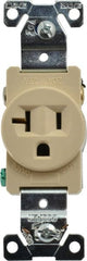 Cooper Wiring Devices - 125 VAC, 20 Amp, 5-20R NEMA Configuration, Ivory, Industrial Grade, Self Grounding Single Receptacle - 1 Phase, 2 Poles, 3 Wire, Flush Mount, Chemical, Heat and Impact Resistant - Exact Tooling
