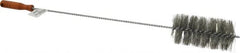 Schaefer Brush - 3" Diam, 6" Bristle Length, Boiler & Furnace Fiber Brush - Standard Wood Handle, 27" OAL - Exact Tooling