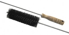 Schaefer Brush - 2" Diam, 6" Bristle Length, Boiler & Furnace Fiber & Hair Brush - Standard Wood Handle, 42" OAL - Exact Tooling