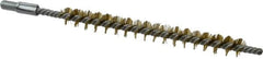 Schaefer Brush - 3" Brush Length, 5/16" Diam, Double Stem, Single Spiral Tube Brush - 4-1/2" Long, Brass, 8-32 Male Connection - Exact Tooling