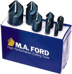 M.A. Ford - 7 Piece, 1/4 to 1" Head Diam, 100° Included Angle, Single End Countersink Set - Exact Tooling