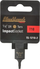 Blackhawk by Proto - 1/4" Drive, T10 Impact Torx Bit Socket - 1" OAL - Exact Tooling