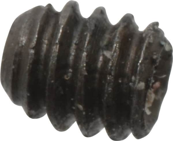 Made in USA - #2-56 UNC, 3/32" Length Under Head, Cup Point Set Screw - Grade 8 Alloy Steel, 0.035" Key - Exact Tooling