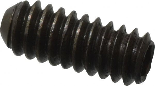 Made in USA - #3-48 UNC, 1/4" Length Under Head, Cup Point Set Screw - Grade 8 Alloy Steel, 0.05" Key - Exact Tooling