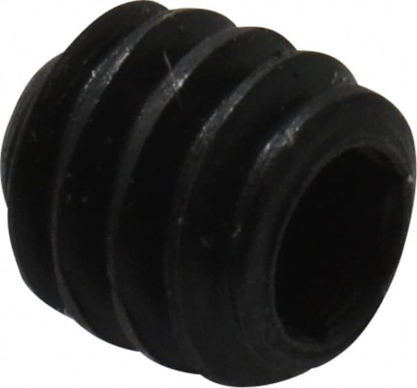 Made in USA - #5-40 UNC, 1/8" Length Under Head, Cup Point Set Screw - Grade 8 Alloy Steel, 1/16" Key - Exact Tooling