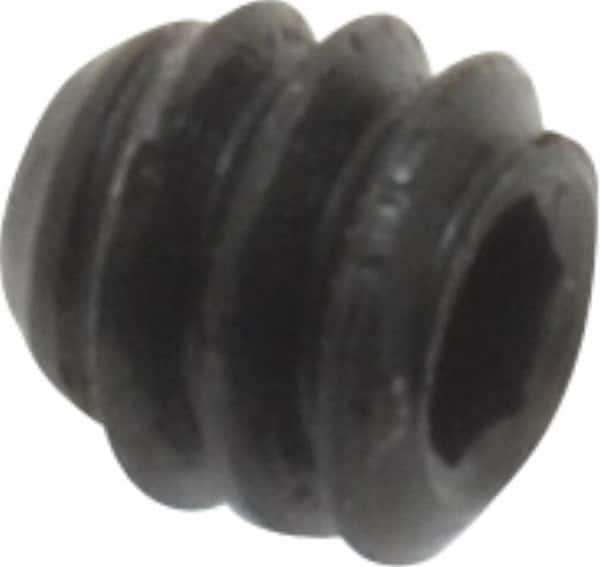 Made in USA - #6-32 UNC, 1/8" Length Under Head, Cup Point Set Screw - Grade 8 Alloy Steel, 1/16" Key - Exact Tooling