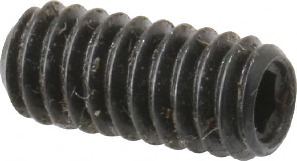 Made in USA - #8-32 UNC, 3/8" Length Under Head, Cup Point Set Screw - Grade 8 Alloy Steel, 5/64" Key - Exact Tooling