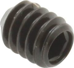 Made in USA - 1/4-20 UNC, 5/16" Length Under Head, Cup Point Set Screw - Grade 8 Alloy Steel, 1/8" Key - Exact Tooling