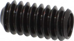 Made in USA - 1/4-20 UNC, 1/2" Length Under Head, Cup Point Set Screw - Grade 8 Alloy Steel, 1/8" Key - Exact Tooling