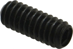 Made in USA - 1/4-20 UNC, 5/8" Length Under Head, Cup Point Set Screw - Grade 8 Alloy Steel, 1/8" Key - Exact Tooling