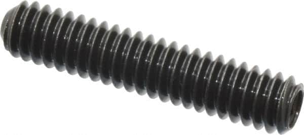 Made in USA - 1/4-20 UNC, 1-1/4" Length Under Head, Cup Point Set Screw - Grade 8 Alloy Steel, 1/8" Key - Exact Tooling