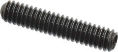Made in USA - 1/4-20 UNC, 1-1/4" Length Under Head, Cup Point Set Screw - Grade 8 Alloy Steel, 1/8" Key - Exact Tooling