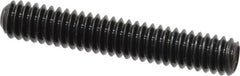 Made in USA - 1/4-20 UNC, 1-1/2" Length Under Head, Cup Point Set Screw - Grade 8 Alloy Steel, 1/8" Key - Exact Tooling