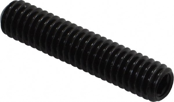 Made in USA - 5/16-18 UNC, 1-1/2" Length Under Head, Cup Point Set Screw - Grade 8 Alloy Steel, 5/32" Key - Exact Tooling
