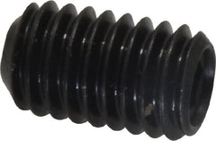 Made in USA - 3/8-16 UNC, 5/8" Length Under Head, Cup Point Set Screw - Grade 8 Alloy Steel, 3/16" Key - Exact Tooling