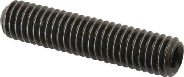 Made in USA - 3/8-16 UNC, 1-3/4" Length Under Head, Cup Point Set Screw - Grade 8 Alloy Steel, 3/16" Key - Exact Tooling