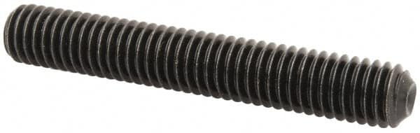 Made in USA - 3/8-16 UNC, 2-1/2" Length Under Head, Cup Point Set Screw - Grade 8 Alloy Steel, 3/16" Key - Exact Tooling