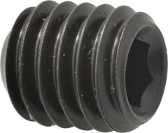 Made in USA - 7/16-14 UNC, 1/2" Length Under Head, Cup Point Set Screw - Grade 8 Alloy Steel, 7/32" Key - Exact Tooling