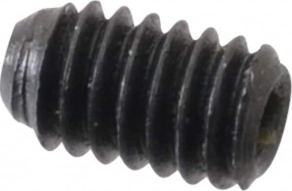 Made in USA - #4-48 UNF, 3/16" Length Under Head, Cup Point Set Screw - Grade 8 Alloy Steel, 0.05" Key - Exact Tooling