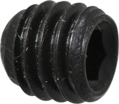 Made in USA - #10-32 UNF, 3/16" Length Under Head, Cup Point Set Screw - Grade 8 Alloy Steel, 3/32" Key - Exact Tooling