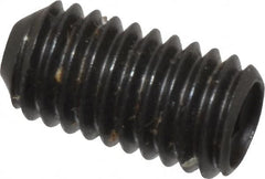 Made in USA - #10-32 UNF, 3/8" Length Under Head, Cup Point Set Screw - Grade 8 Alloy Steel, 3/32" Key - Exact Tooling