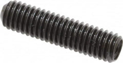Made in USA - #10-32 UNF, 3/4" Length Under Head, Cup Point Set Screw - Grade 8 Alloy Steel, 3/32" Key - Exact Tooling