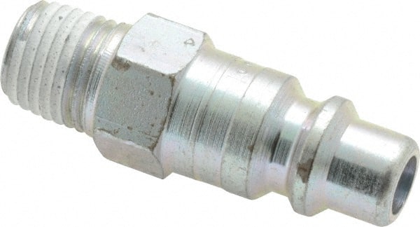 Legris - 1/4 Male NPT Industrial Pneumatic Hose Connector - Plated Steel, 3/8" Body Diam - Exact Tooling