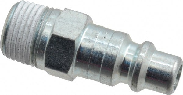 Legris - 3/8 Male NPT Industrial Pneumatic Hose Connector - Plated Steel, 3/8" Body Diam - Exact Tooling