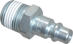 Legris - 1/2 Male NPT Industrial Pneumatic Hose Connector - Plated Steel, 3/8" Body Diam - Exact Tooling