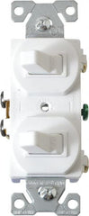 Cooper Wiring Devices - 1 Pole, 120/277 VAC, 15 Amp, Flush Mounted, Duplex Switch - NonNEMA Configuration, 2 Switch, Back Side Wiring, cULus Listed, NOM 426, RoHS Compliant Standard - Exact Tooling