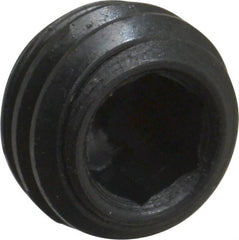 Made in USA - 1/4-28 UNF, 3/16" Length Under Head, Cup Point Set Screw - Grade 8 Alloy Steel, 1/8" Key - Exact Tooling