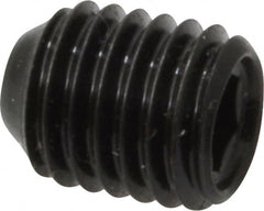Made in USA - 1/4-28 UNF, 5/16" Length Under Head, Cup Point Set Screw - Grade 8 Alloy Steel, 1/8" Key - Exact Tooling