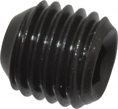 Made in USA - 5/16-24 UNF, 5/16" Length Under Head, Cup Point Set Screw - Grade 8 Alloy Steel, 5/32" Key - Exact Tooling