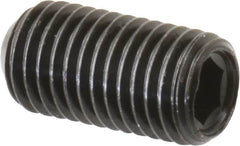 Made in USA - 5/16-24 UNF, 5/8" Length Under Head, Cup Point Set Screw - Grade 8 Alloy Steel, 5/32" Key - Exact Tooling