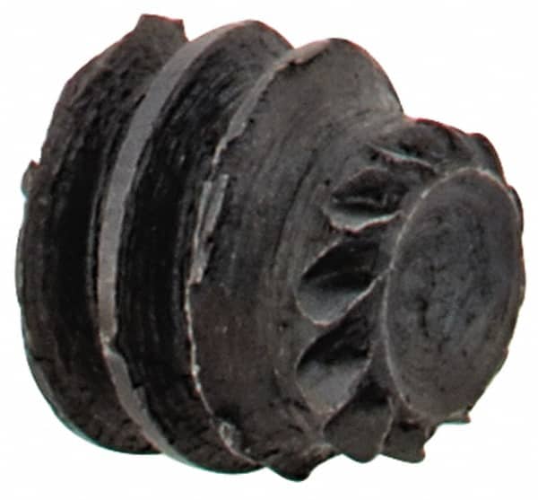 Made in USA - #6-32 UNC, 1/8" Length Under Head, Knurled Cup Point Set Screw - Grade 8 Alloy Steel, 1/16" Key - Exact Tooling