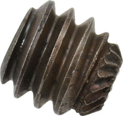 Made in USA - 1/4-20 UNC, 1/4" Length Under Head, Knurled Cup Point Set Screw - Grade 8 Alloy Steel, 1/8" Key - Exact Tooling