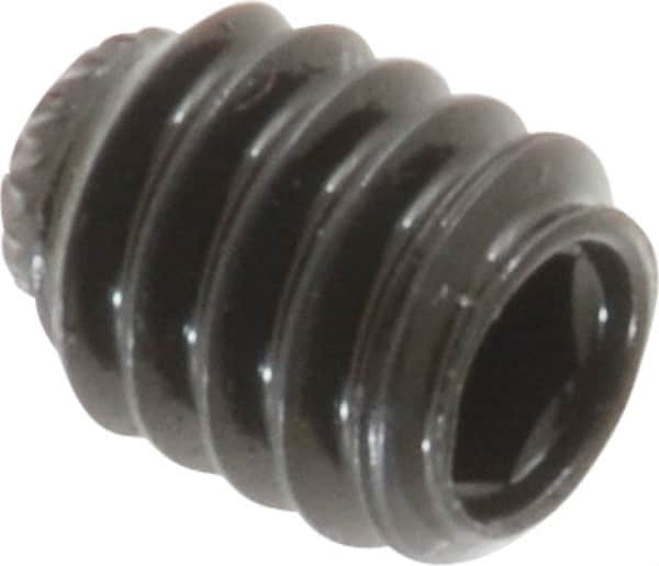 Made in USA - 1/4-20 UNC, 5/16" Length Under Head, Knurled Cup Point Set Screw - Grade 8 Alloy Steel, 1/8" Key - Exact Tooling