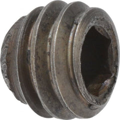 Made in USA - 5/16-18 UNC, 1/4" Length Under Head, Knurled Cup Point Set Screw - Grade 8 Alloy Steel, 5/32" Key - Exact Tooling