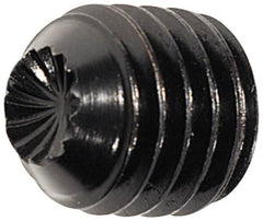 Value Collection - #4-40 UNC, 5/16" OAL, Knurled Cup Point Set Screw - Grade 8 Alloy Steel, 0.05" Key - Exact Tooling