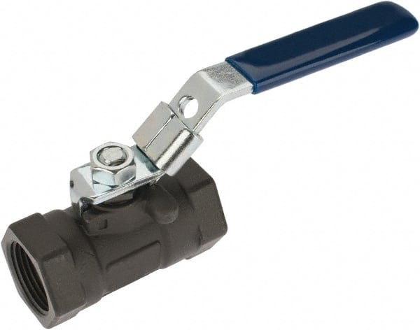 NIBCO - 1" Pipe, Reduced Port, Carbon Steel Standard Ball Valve - 1 Piece, Inline - One Way Flow, FNPT x FNPT Ends, Locking Lever Handle, 2,000 WOG - Exact Tooling