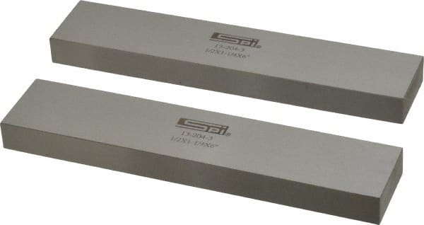 SPI - 6" Long x 1-1/4" High x 1/2" Thick, Steel Parallel - 0.0003" & 0.002" Parallelism, Sold as Matched Pair - Exact Tooling